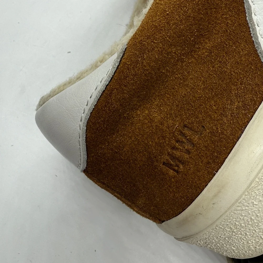 Madewell Sidewalk Low-Top Sneakers in Suede and Sherpa S-459 Sz 9.5